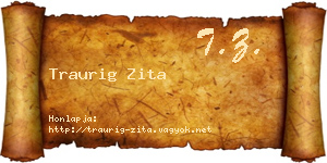 Traurig Zita névjegykártya